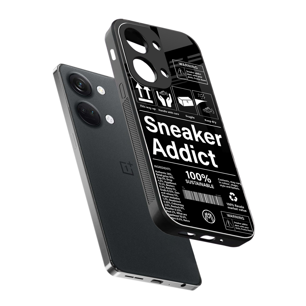 sneaker addict back phone cover | glass case for oneplus nord 3