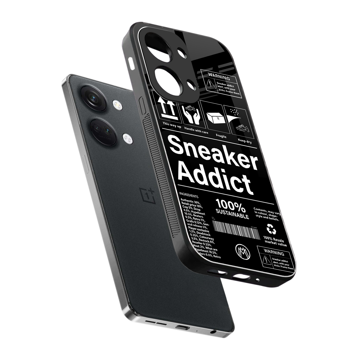 sneaker addict back phone cover | glass case for oneplus nord 3
