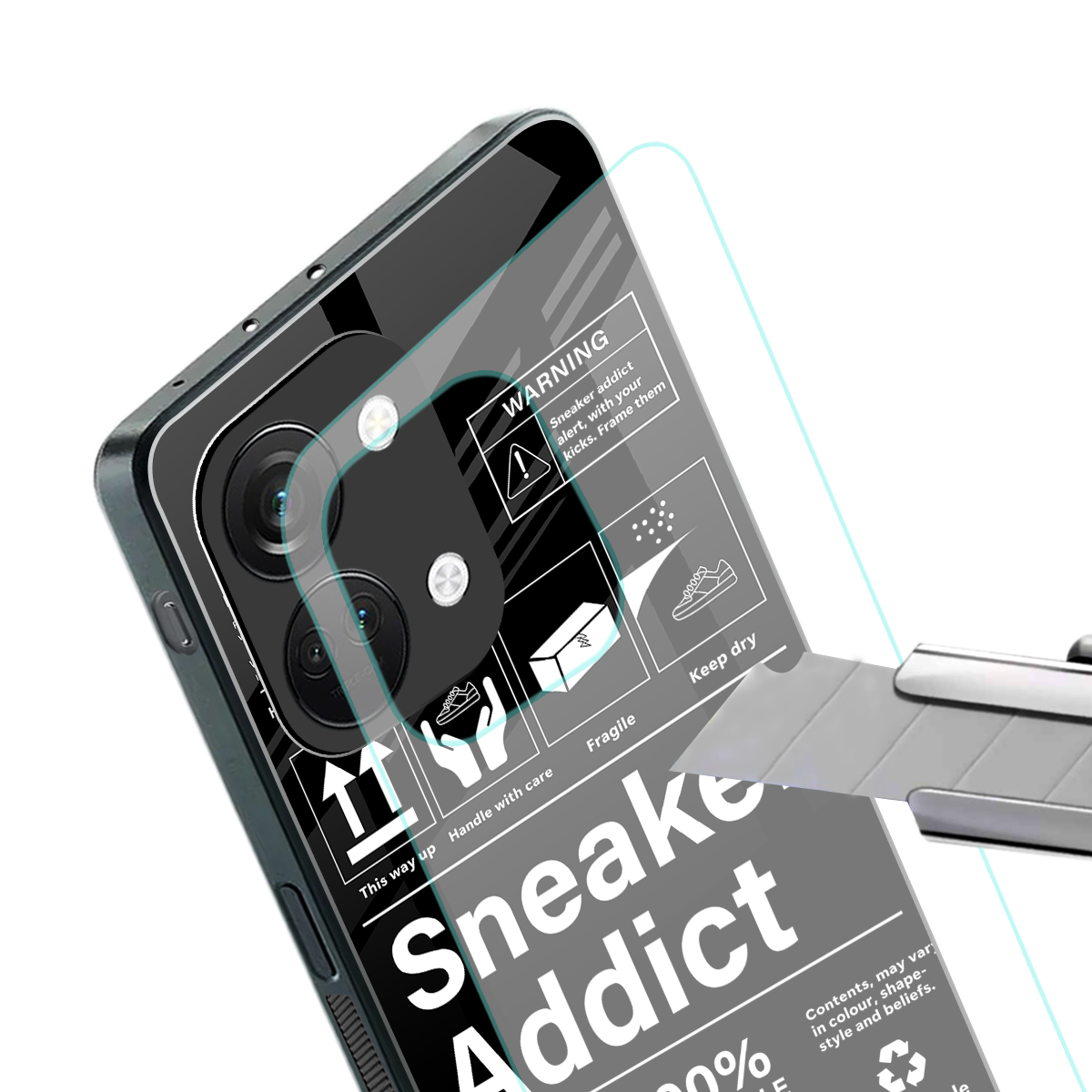 sneaker addict back phone cover | glass case for oneplus nord 3