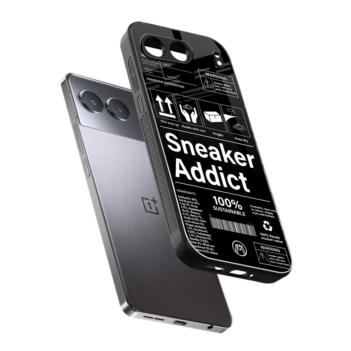 sneaker addict back phone cover | glass case for oneplus nord 4