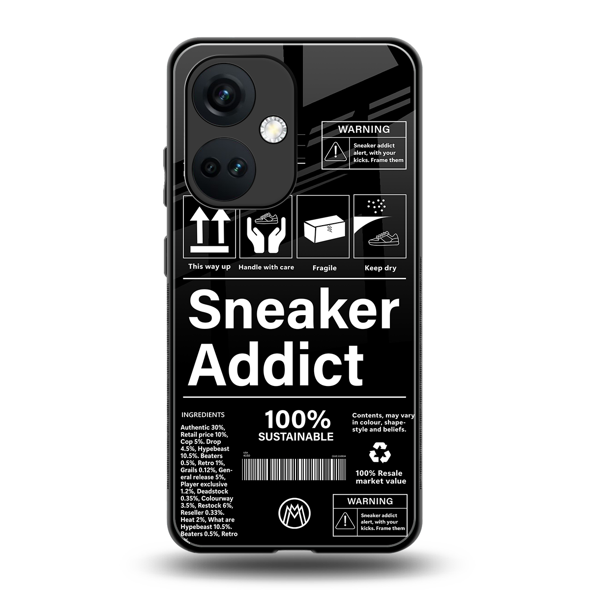 sneaker addict back phone cover | glass case for oneplus nord ce 3