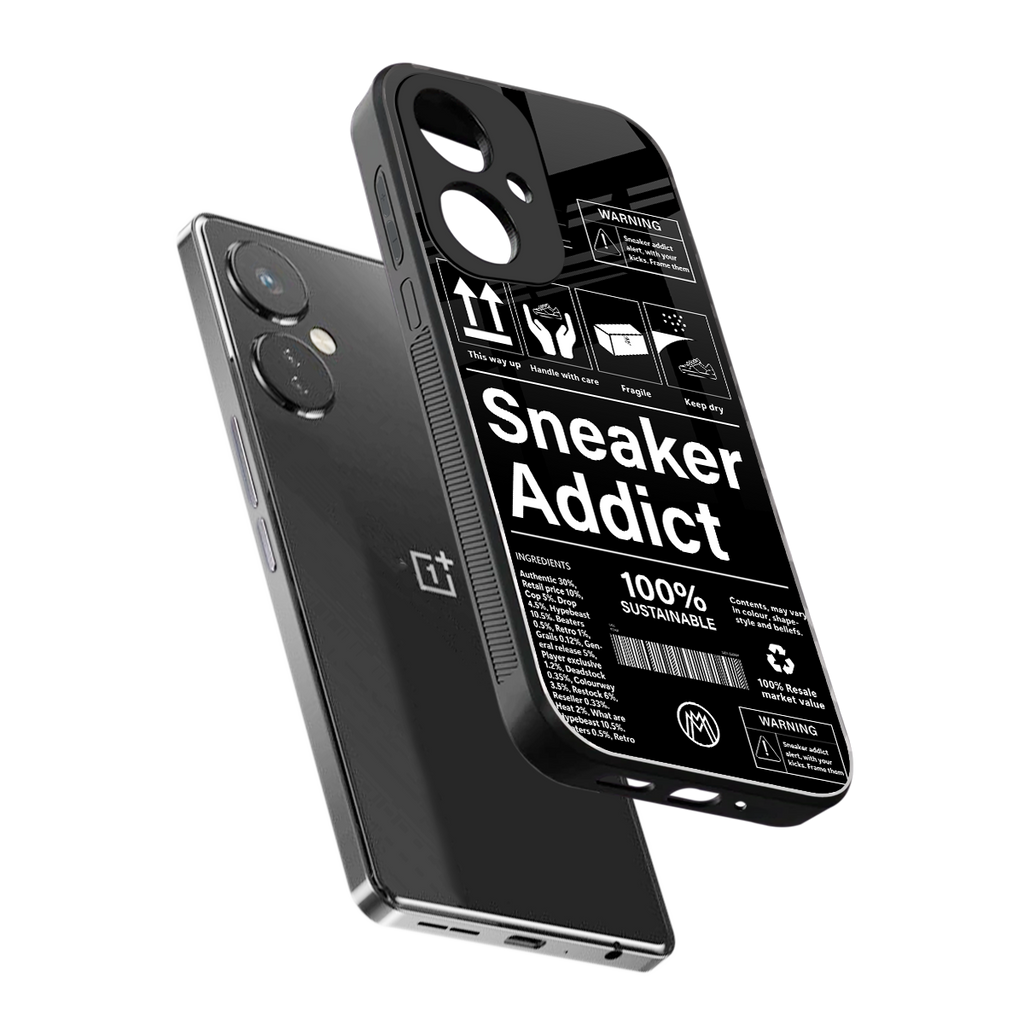 sneaker addict back phone cover | glass case for oneplus nord ce 3