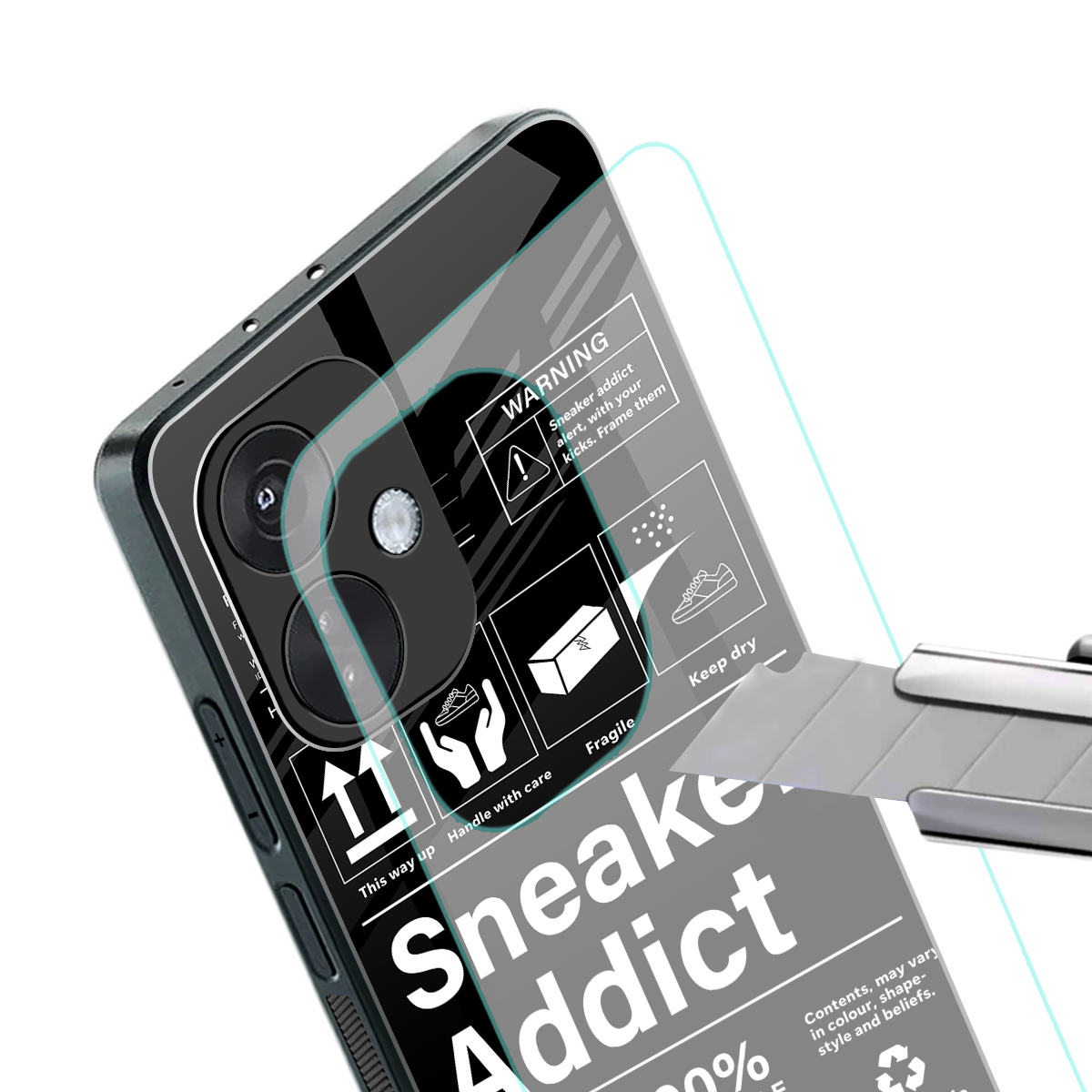 sneaker addict back phone cover | glass case for oneplus nord ce 3