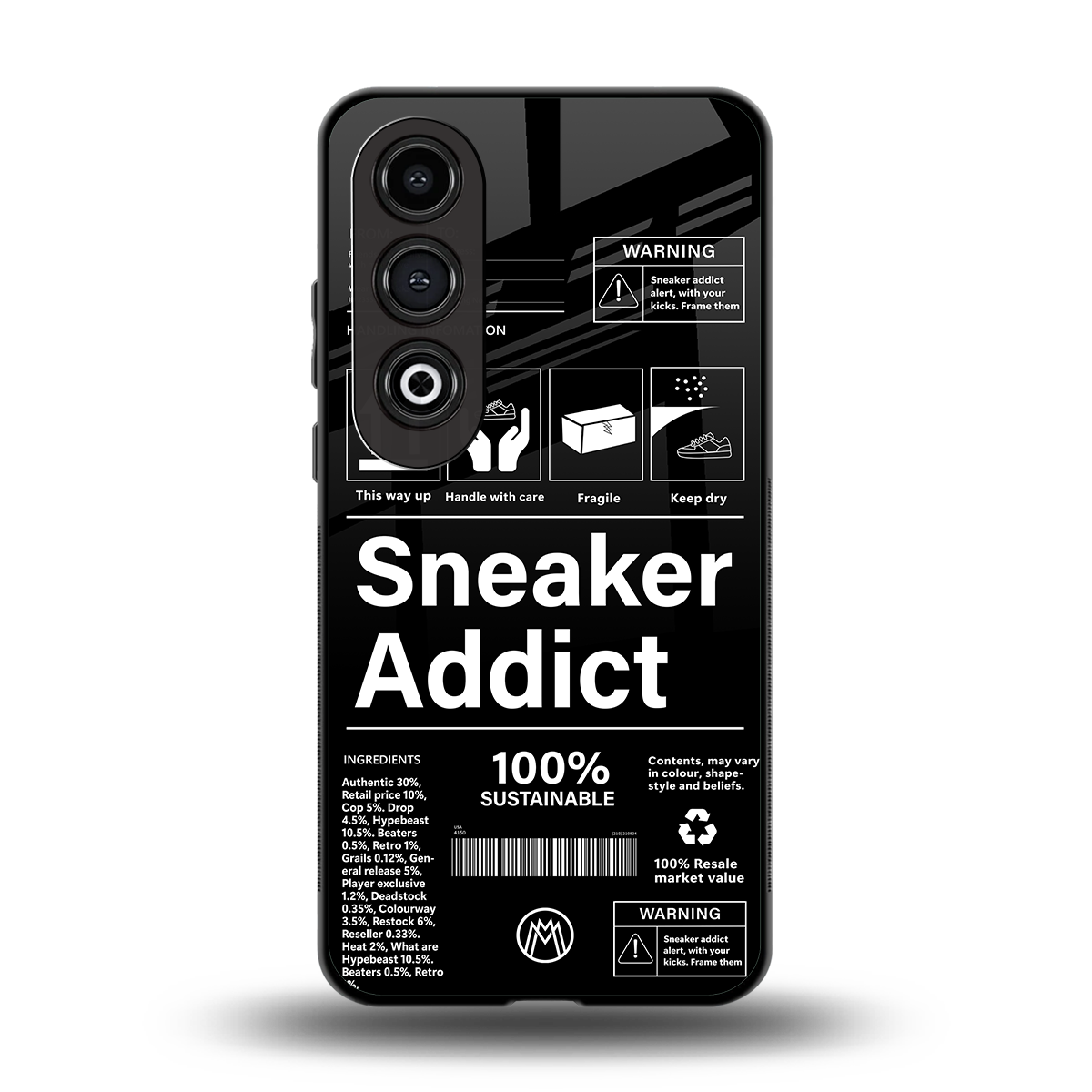 sneaker addict back phone cover | glass case for oneplus nord ce 4