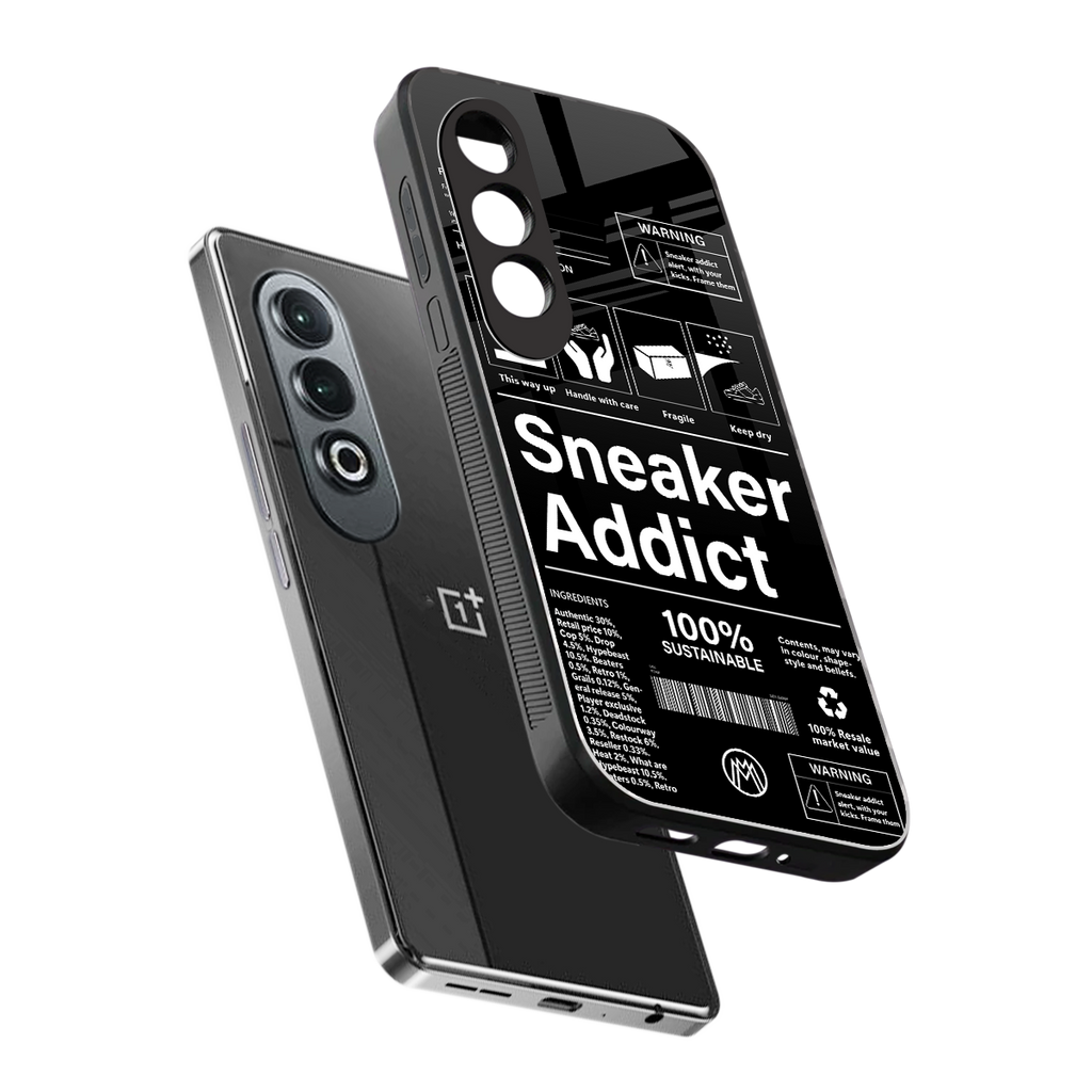 sneaker addict back phone cover | glass case for oneplus nord ce 4