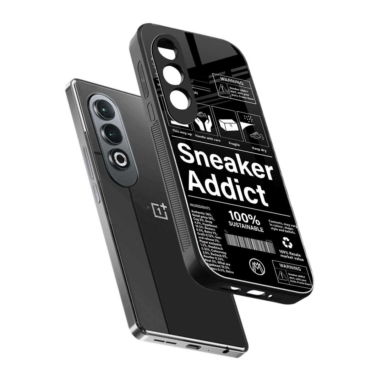 sneaker addict back phone cover | glass case for oneplus nord ce 4