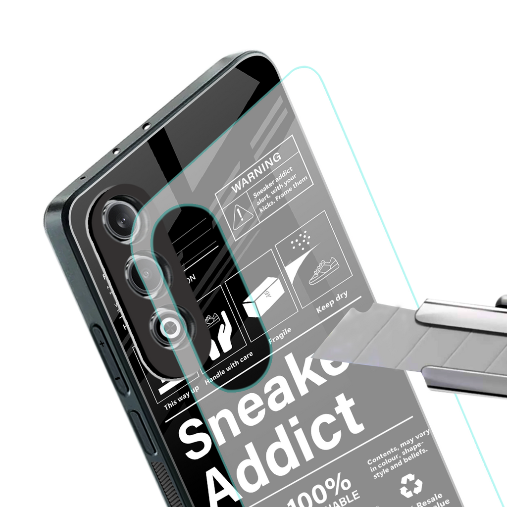 sneaker addict back phone cover | glass case for oneplus nord ce 4