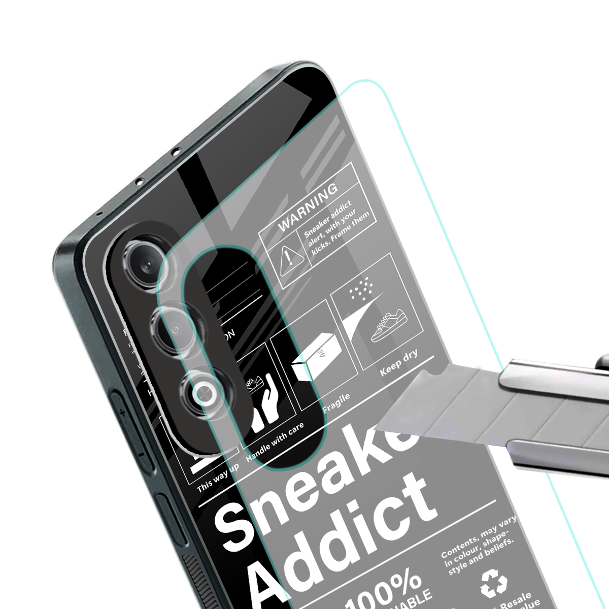 sneaker addict back phone cover | glass case for oneplus nord ce 4