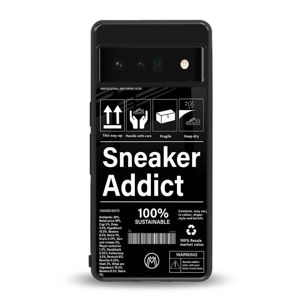sneaker addict back phone cover | glass case for google pixel 6 pro