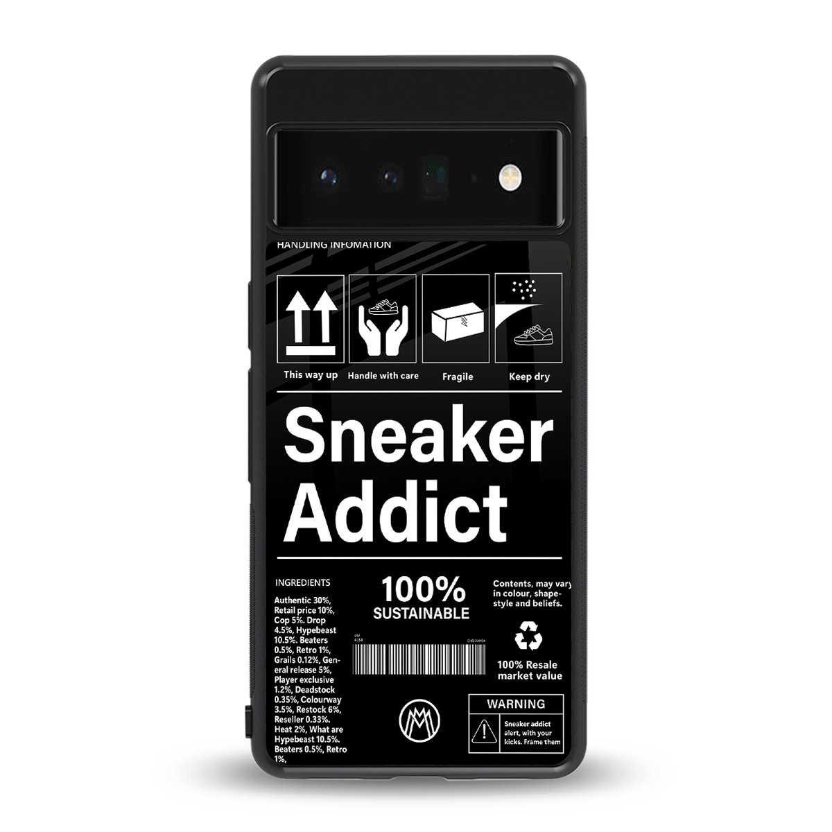 sneaker addict back phone cover | glass case for google pixel 6 pro