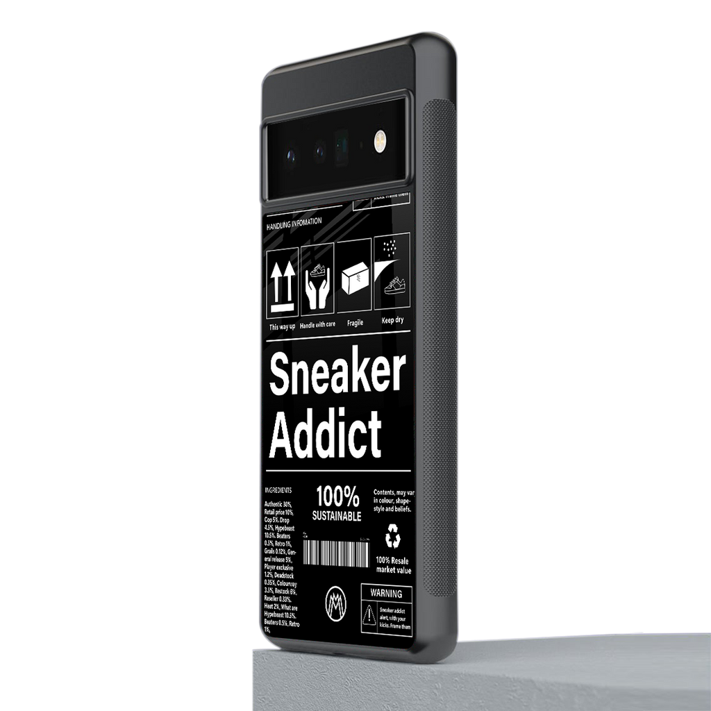sneaker addict back phone cover | glass case for google pixel 6 pro