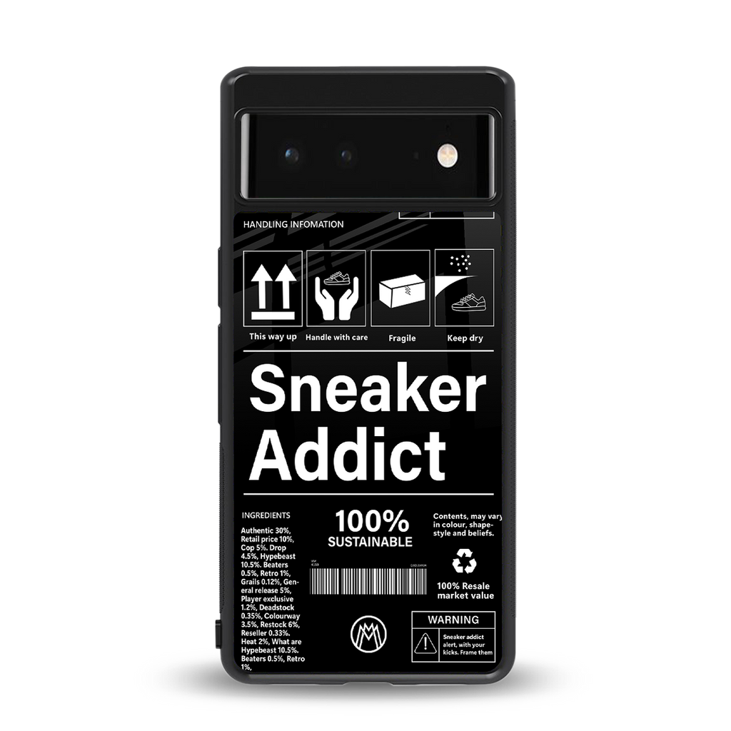 sneaker addict back phone cover | glass case for google pixel 6