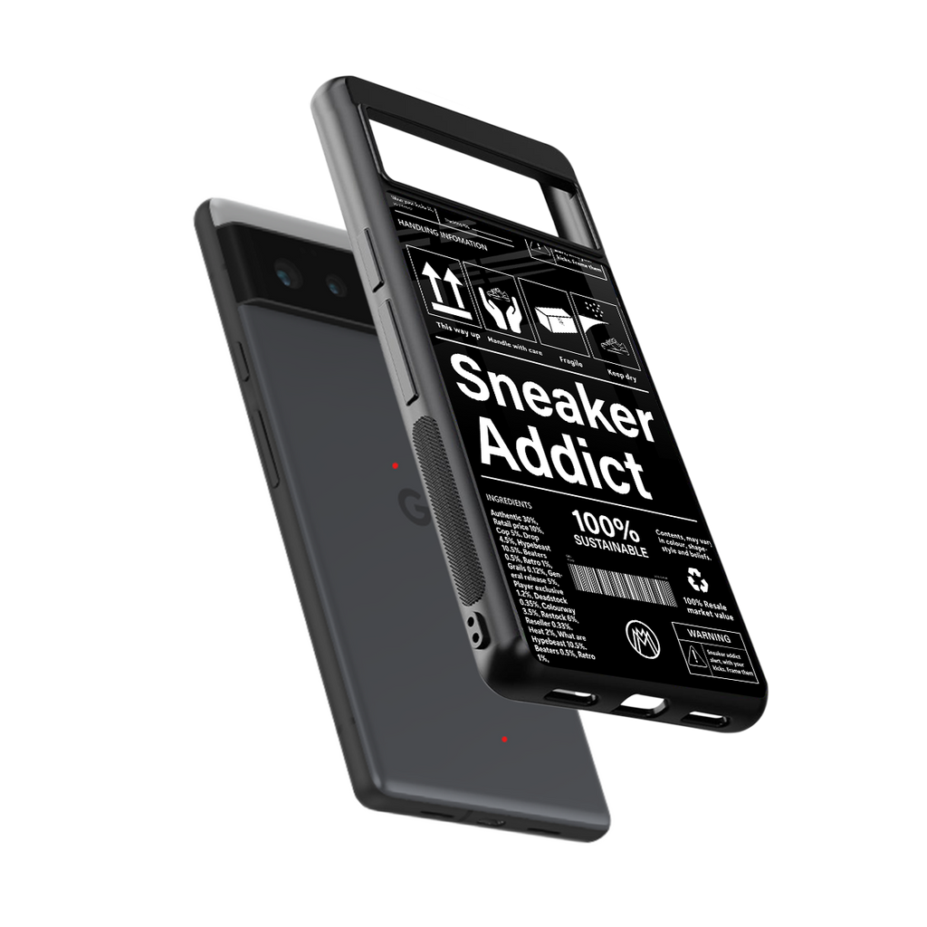 sneaker addict back phone cover | glass case for google pixel 6