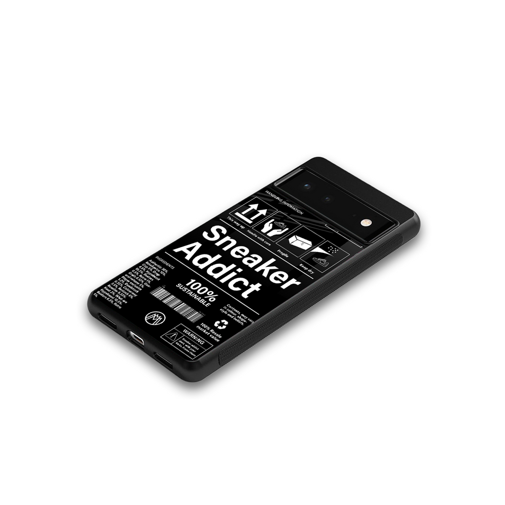 sneaker addict back phone cover | glass case for google pixel 6