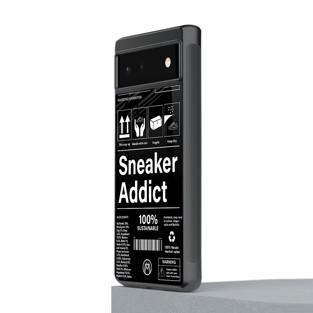 sneaker addict back phone cover | glass case for google pixel 6