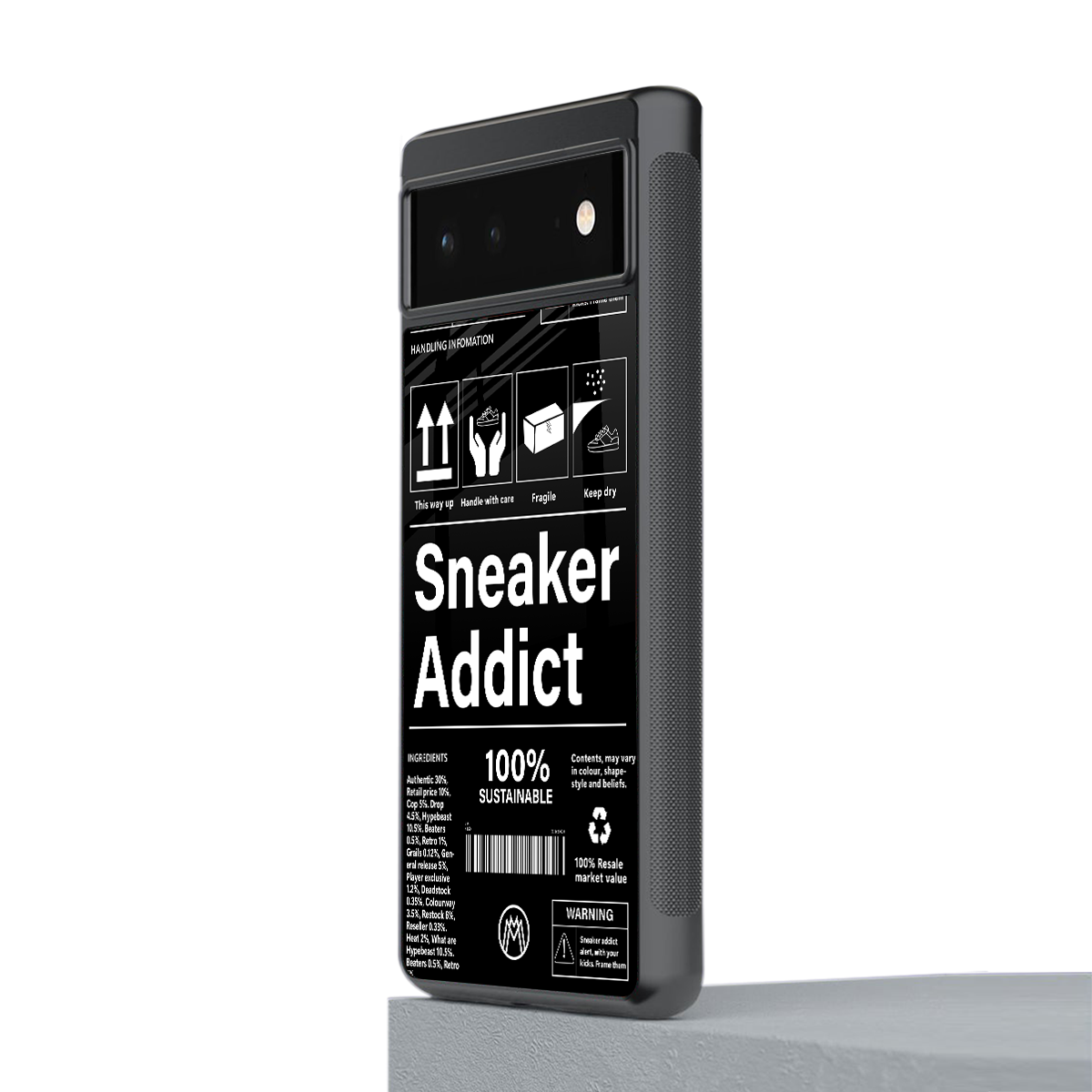 sneaker addict back phone cover | glass case for google pixel 6