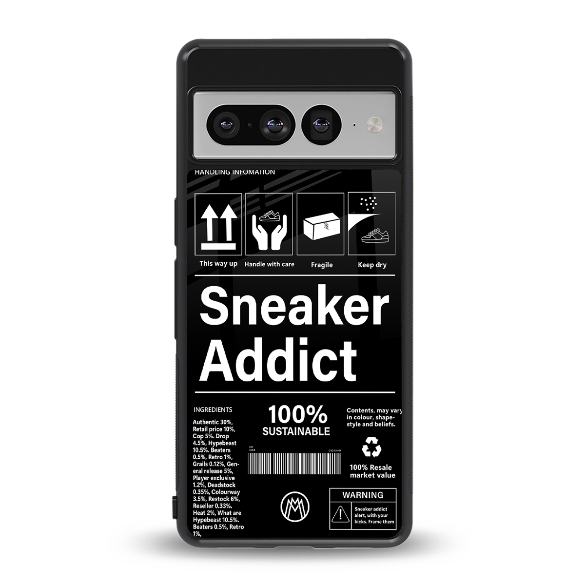 sneaker addict back phone cover | glass case for google pixel 7 pro