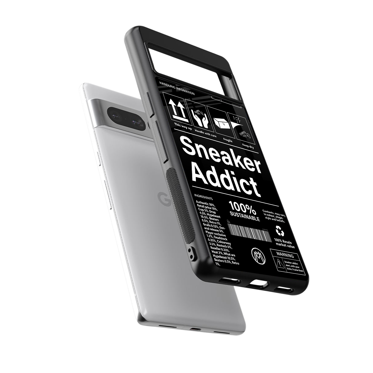 sneaker addict back phone cover | glass case for google pixel 7 pro