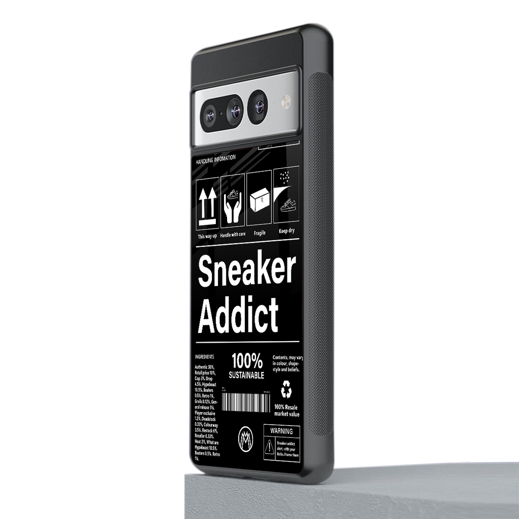 sneaker addict back phone cover | glass case for google pixel 7 pro