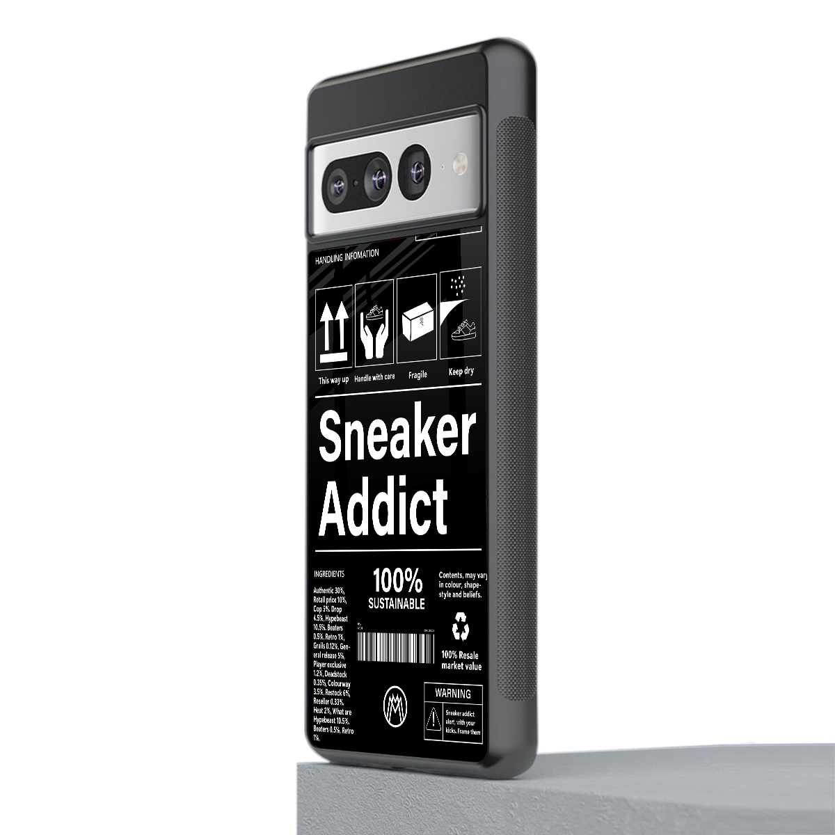 sneaker addict back phone cover | glass case for google pixel 7 pro