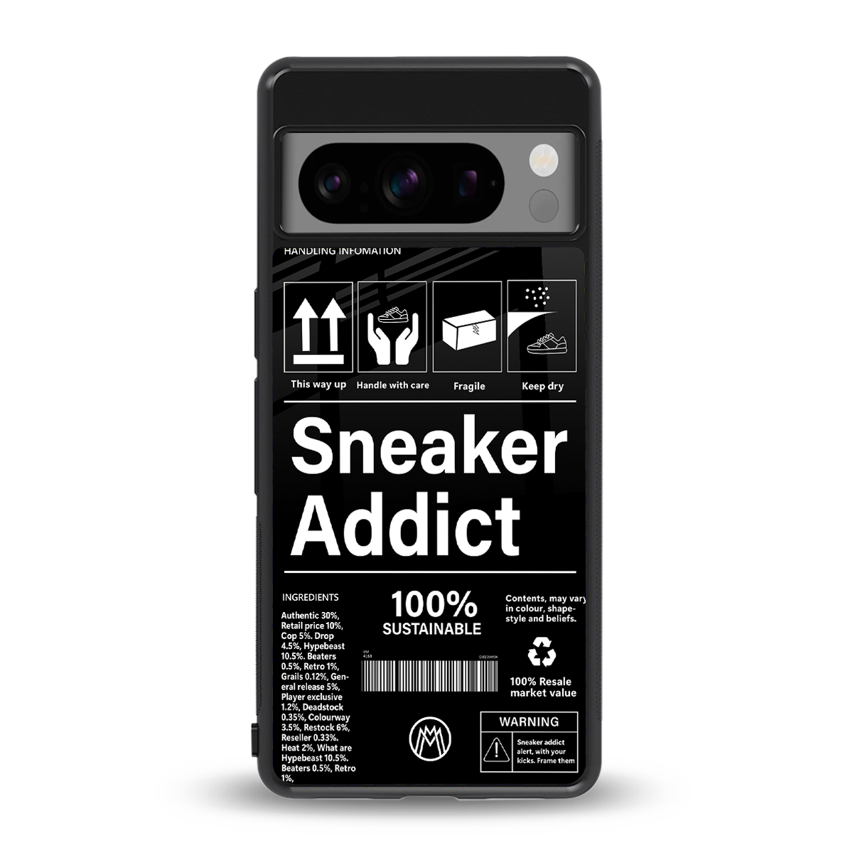 sneaker addict back phone cover | glass case for google pixel 8 pro