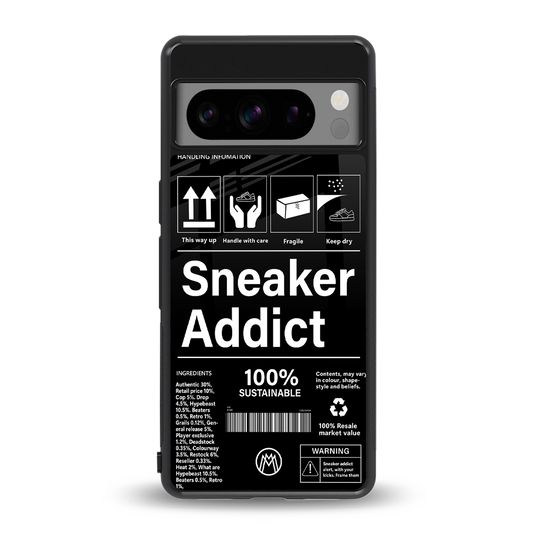 sneaker addict back phone cover | glass case for google pixel 8 pro