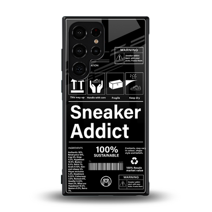 sneaker addict back phone cover | glass case for samsung galaxy s24 ultra