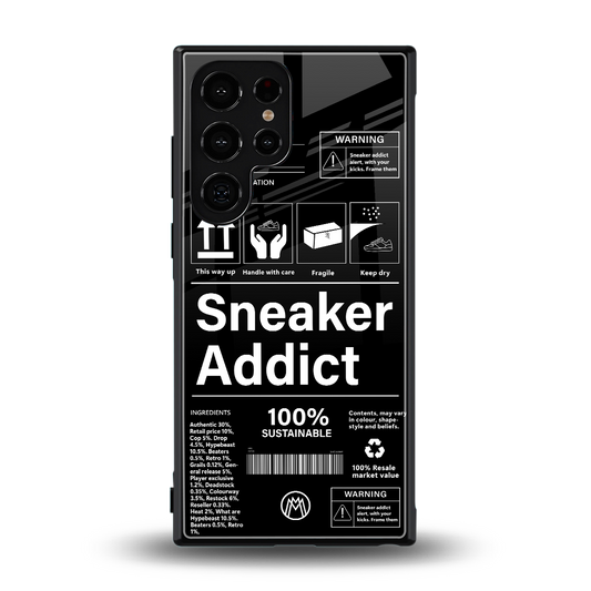 sneaker addict back phone cover | glass case for samsung galaxy s24 ultra