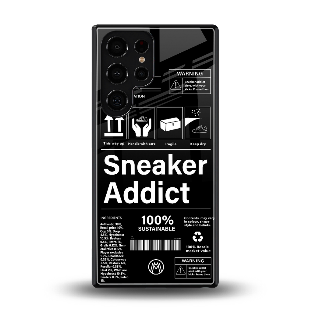 sneaker addict back phone cover | glass case for samsung galaxy s25 ultra