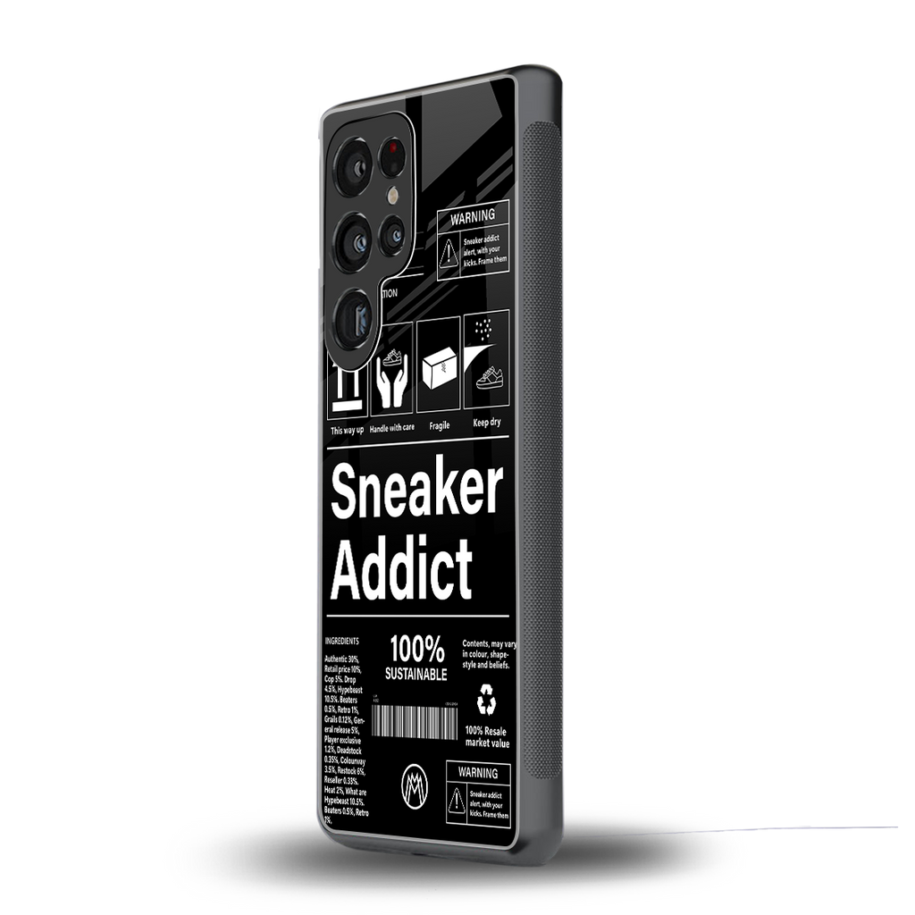 sneaker addict back phone cover | glass case for samsung galaxy s25 ultra