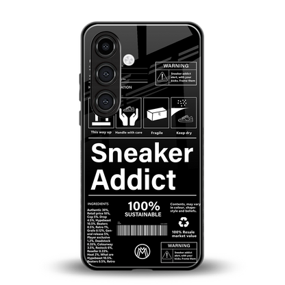 sneaker addict back phone cover | glass case for samsung galaxy s23