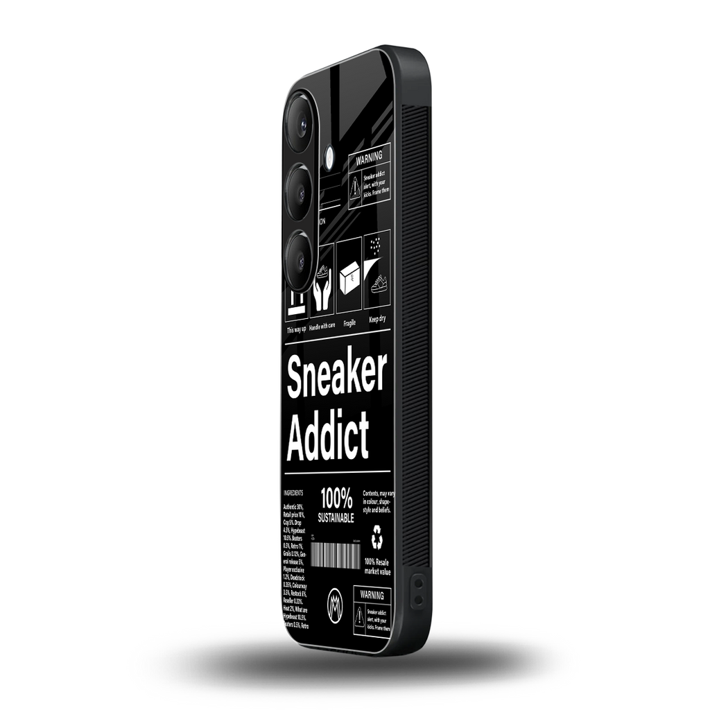 sneaker addict back phone cover | glass case for samsung galaxy s24 fe