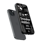 sneaker addict back phone cover | glass case for iphone 15
