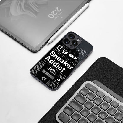 sneaker addict back phone cover | glass case for iphone 15 plus