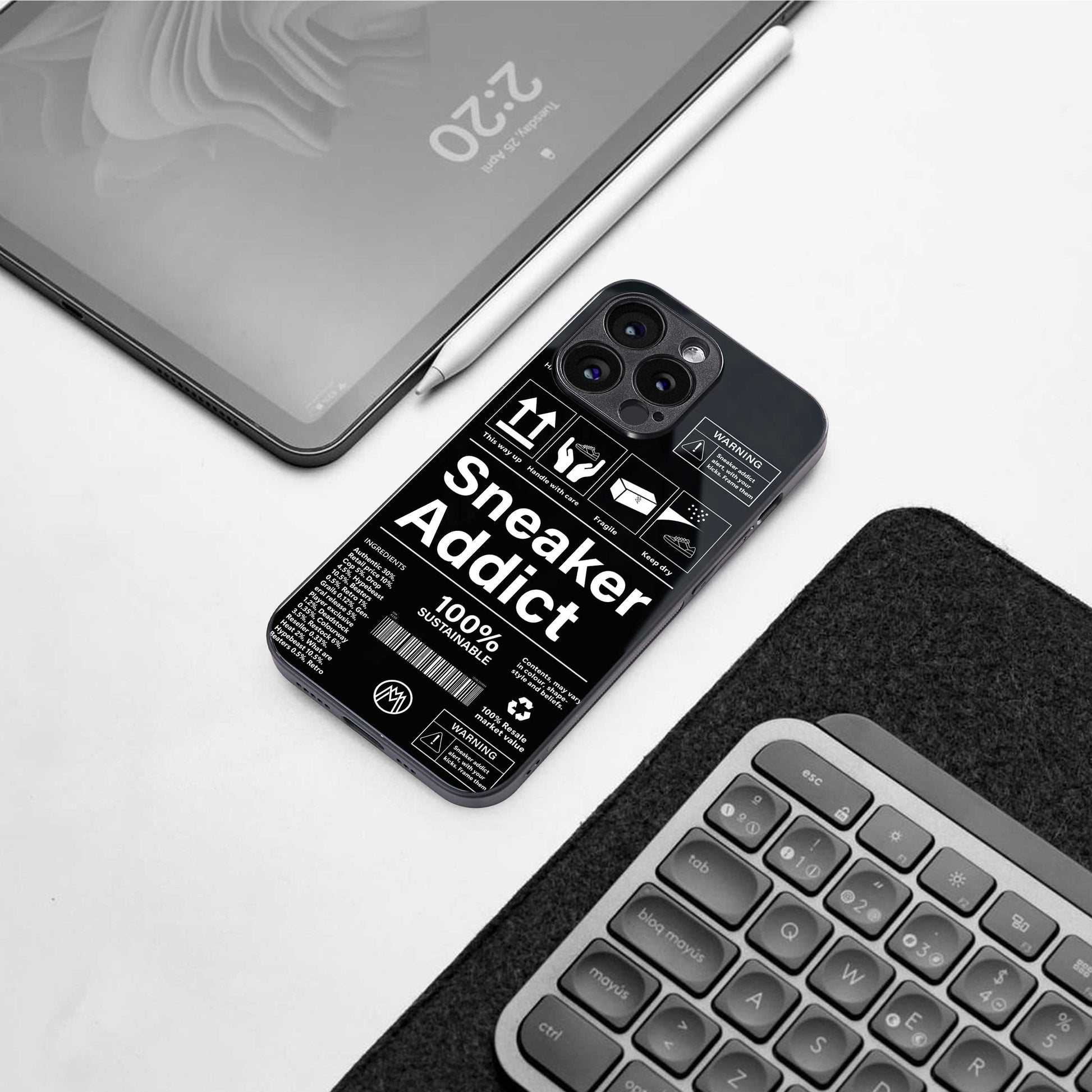 sneaker addict back phone cover | glass case for oneplus nord ce 4