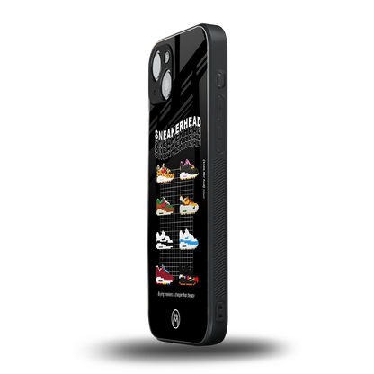 sneakerhead back phone cover | glass case for iphone 15 plus