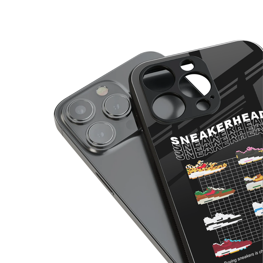 sneakerhead back phone cover | glass case for iphone 15 pro