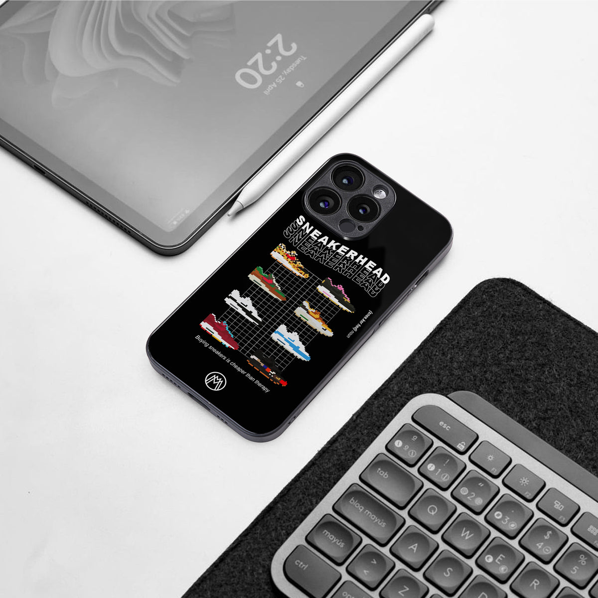sneakerhead back phone cover | glass case for iphone 15 pro