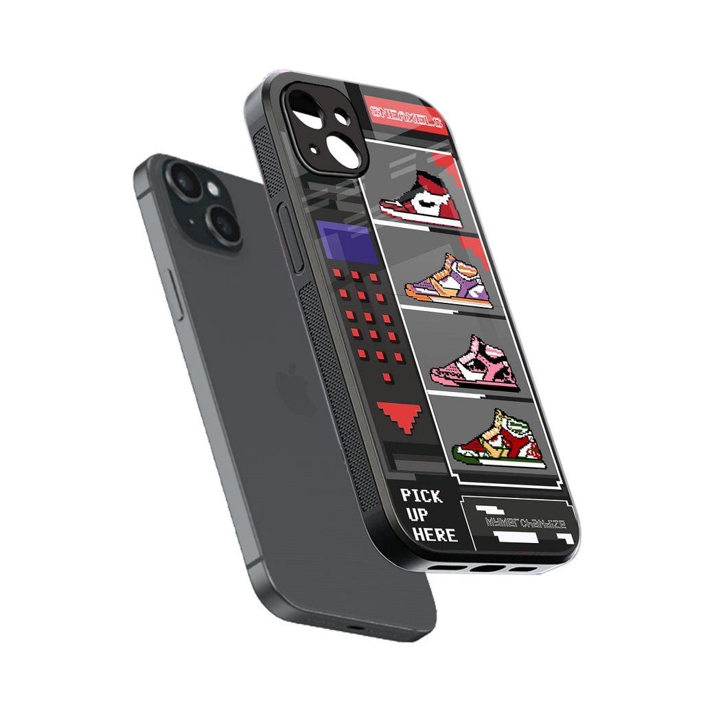 sneaxels back phone cover | glass case for iphone 15 plus