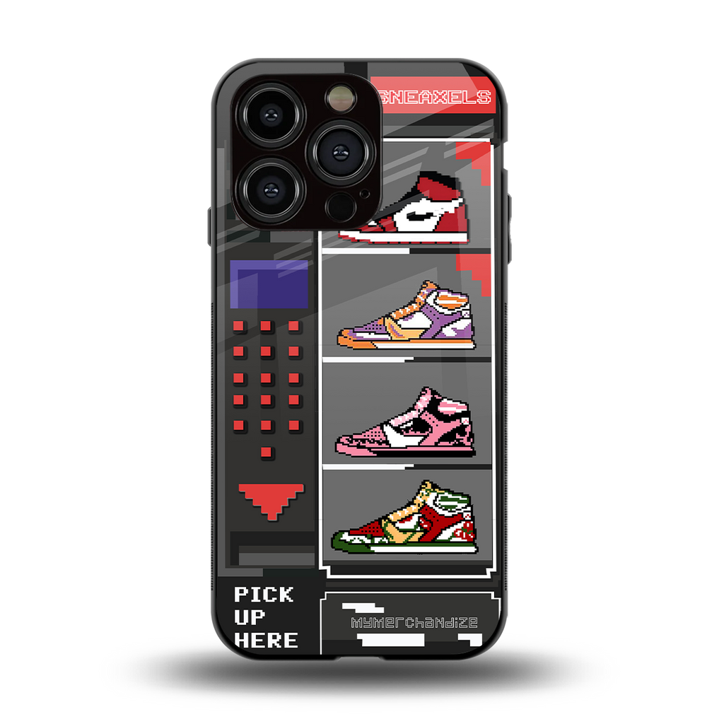 sneaxels back phone cover | glass case for iphone 15 pro