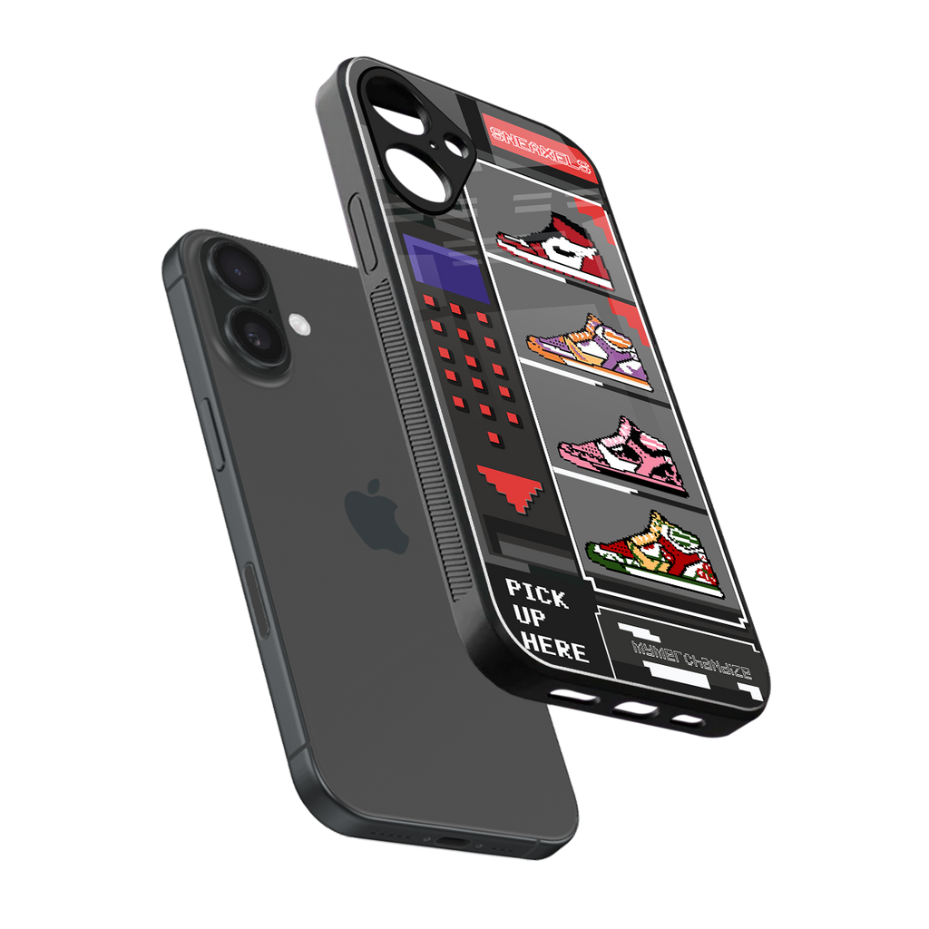 sneaxels back phone cover | glass case for iphone 16 plus