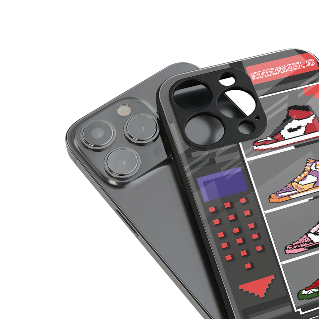 sneaxels back phone cover | glass case for iphone 15 plus