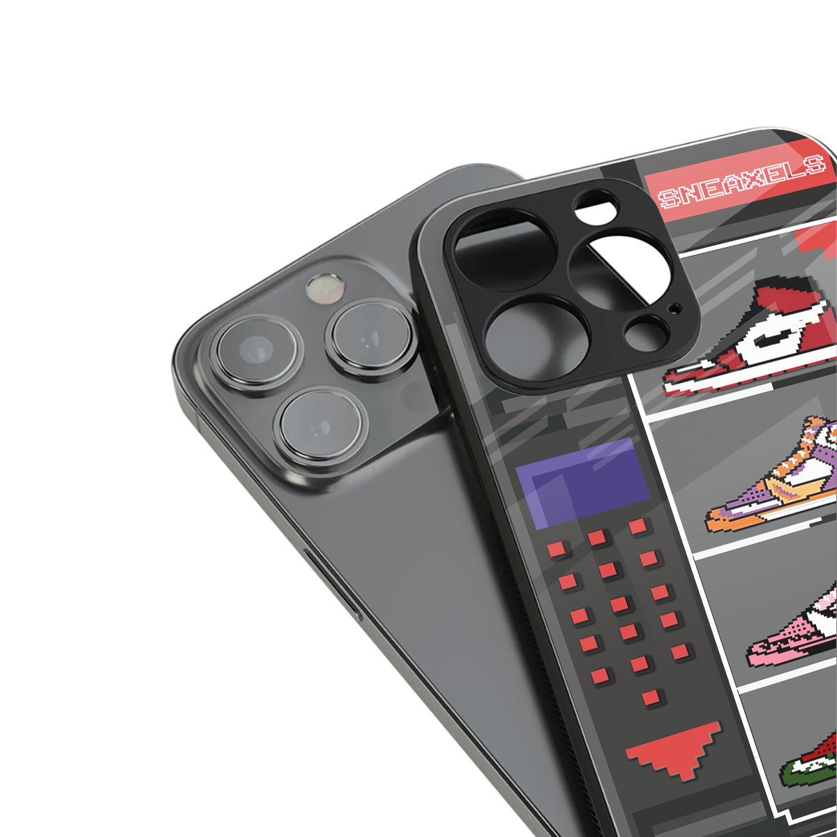 sneaxels back phone cover | glass case for iphone 14 pro