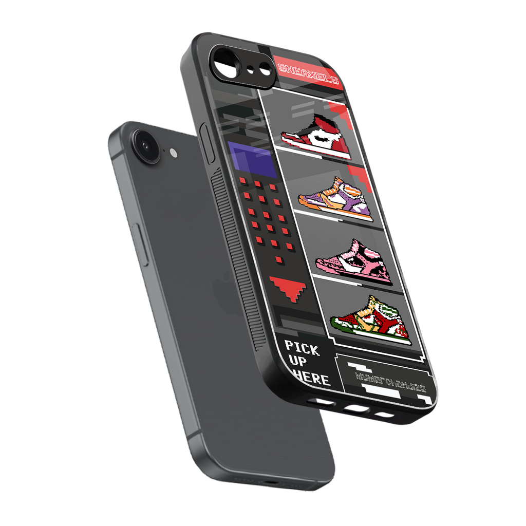 sneaxels back phone cover | glass case for iphone 16e