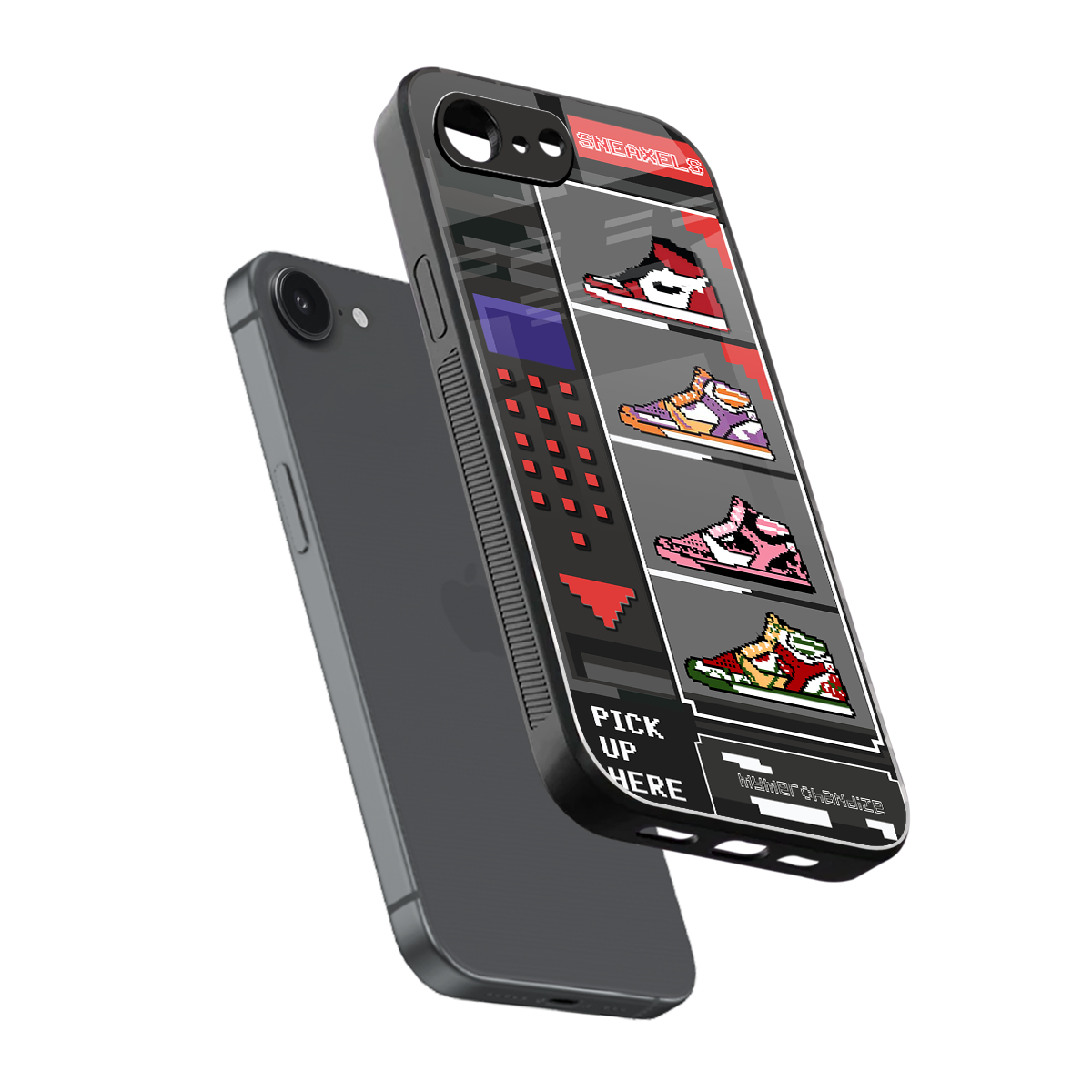 sneaxels back phone cover | glass case for iphone 16e