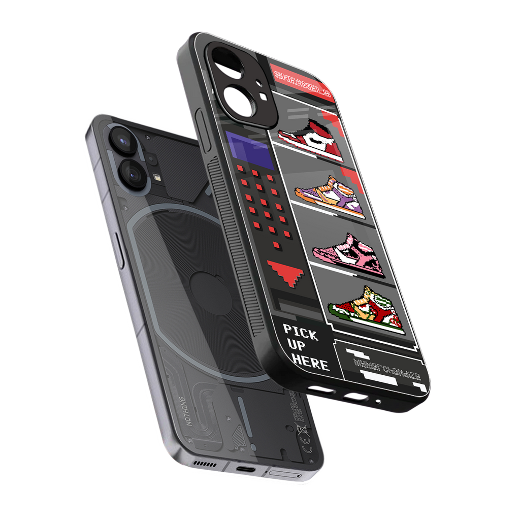 sneaxels back phone cover | glass case for nothing phone 1