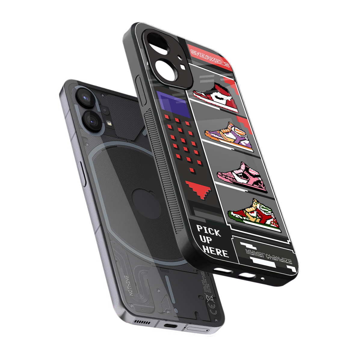 sneaxels back phone cover | glass case for nothing phone 1