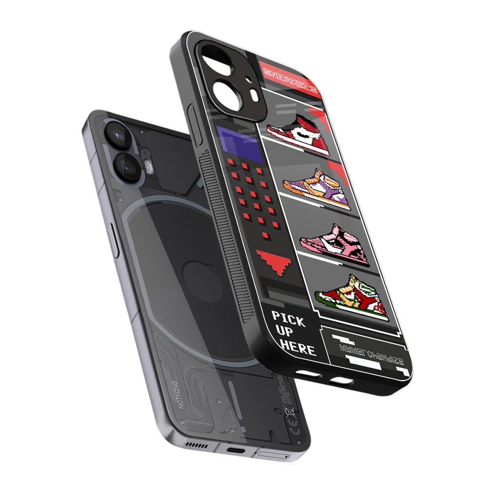 sneaxels back phone cover | glass case for nothing phone 2