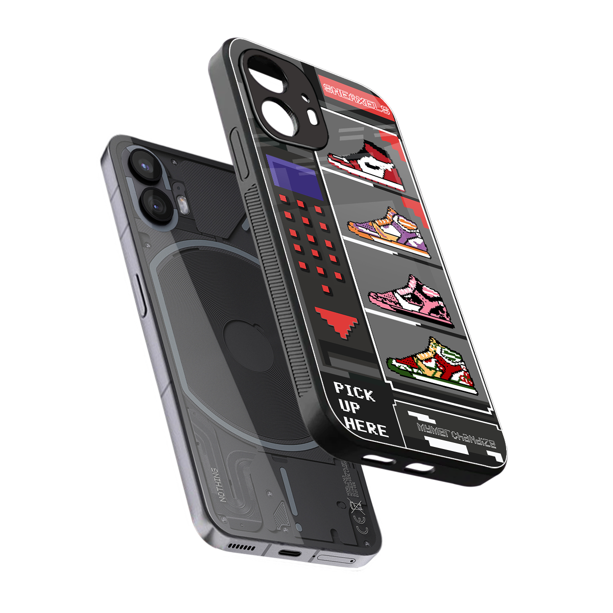 sneaxels back phone cover | glass case for nothing phone 2