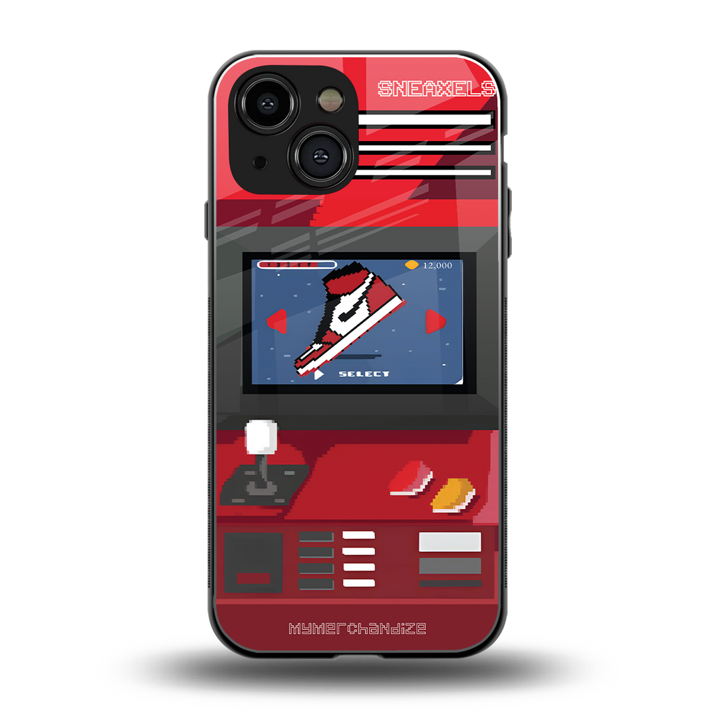 sneaxels red back phone cover | glass case for iphone 13 mini